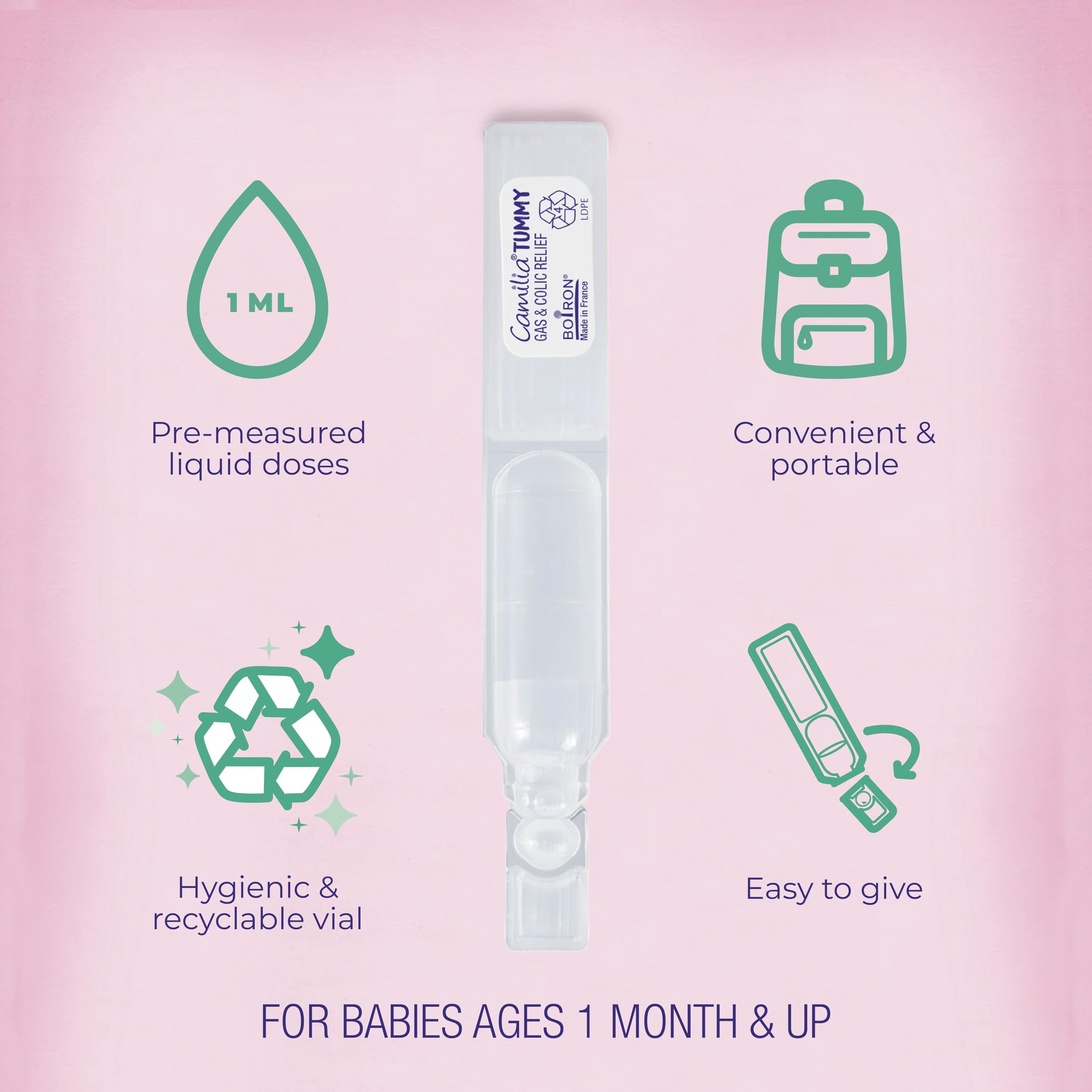 Foto 3 | Boiron Camilia Tummy Para Aliviar Los Gases Y Los Cólicos Del Bebé, 30 Dosis - Venta Internacional.