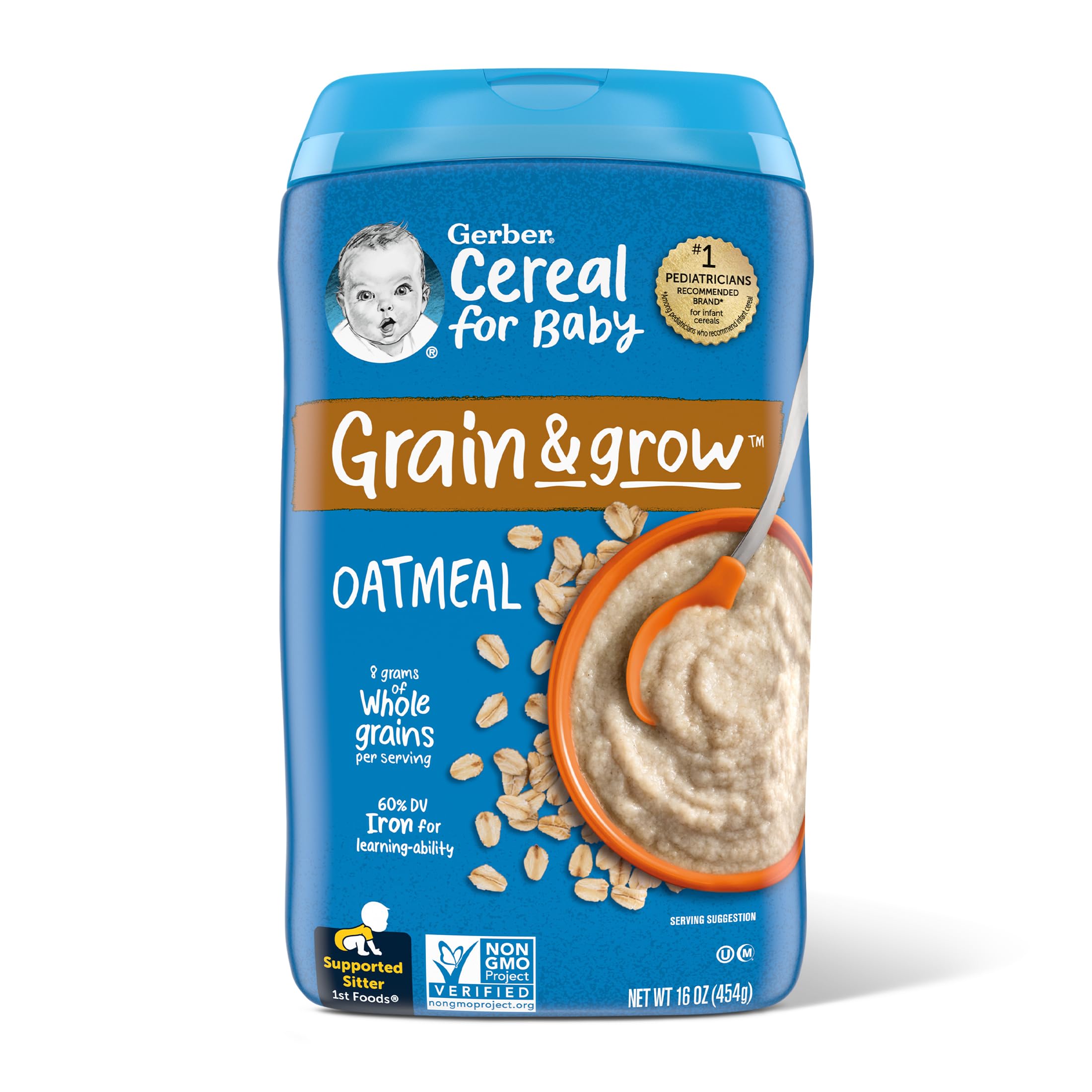 Foto 2 pulgar | Cereal Para Bebés Gerber 1st Foods Grain & Grow, 480 Ml, 6 Unidades - Venta Internacional.