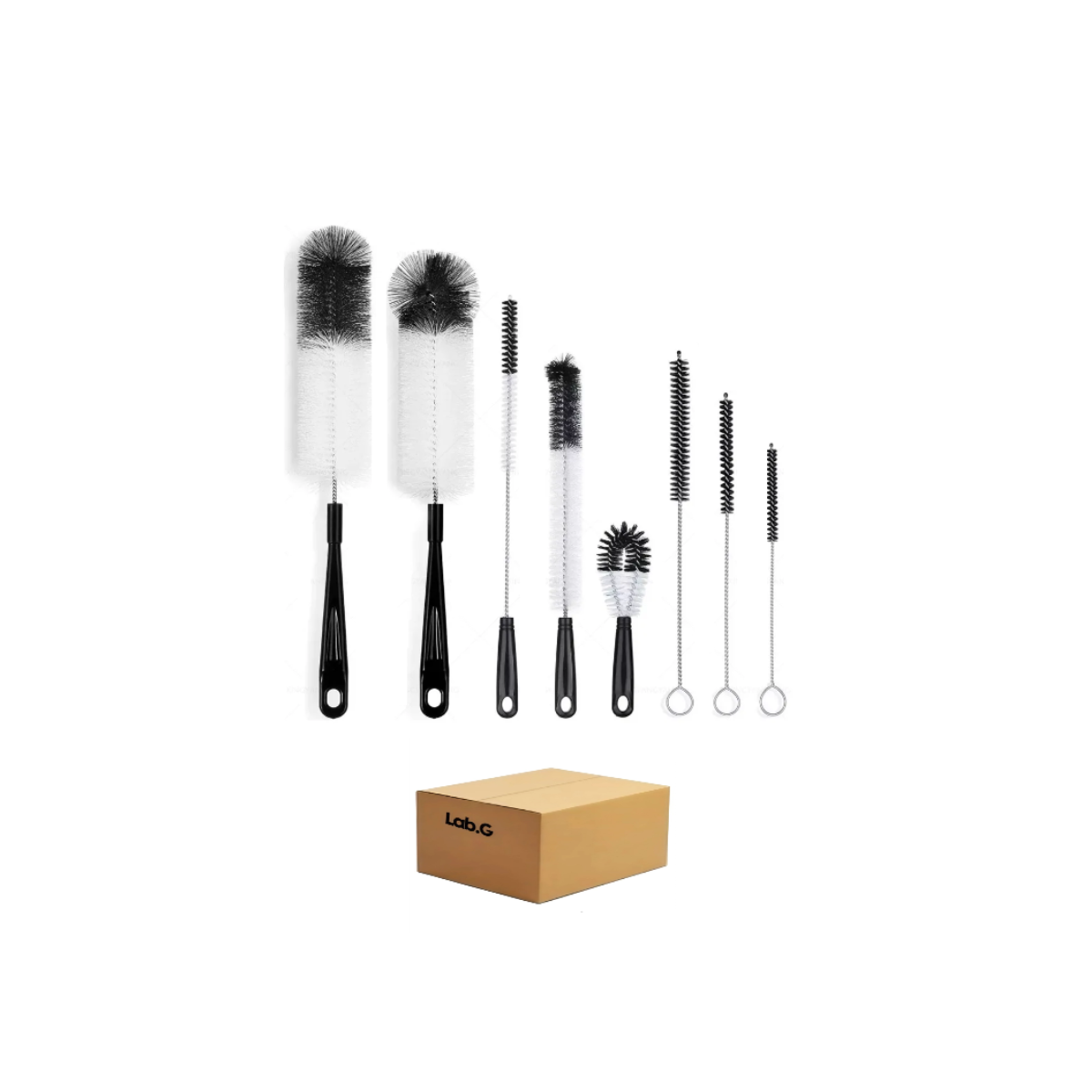 Foto 1 | Set De 5 Cepillos De Limpieza Botellas Termos Botes Lab.g Negro