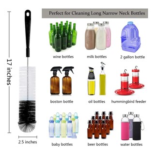 Foto 4 | Set De 5 Cepillos De Limpieza Botellas Termos Botes Lab.g Negro