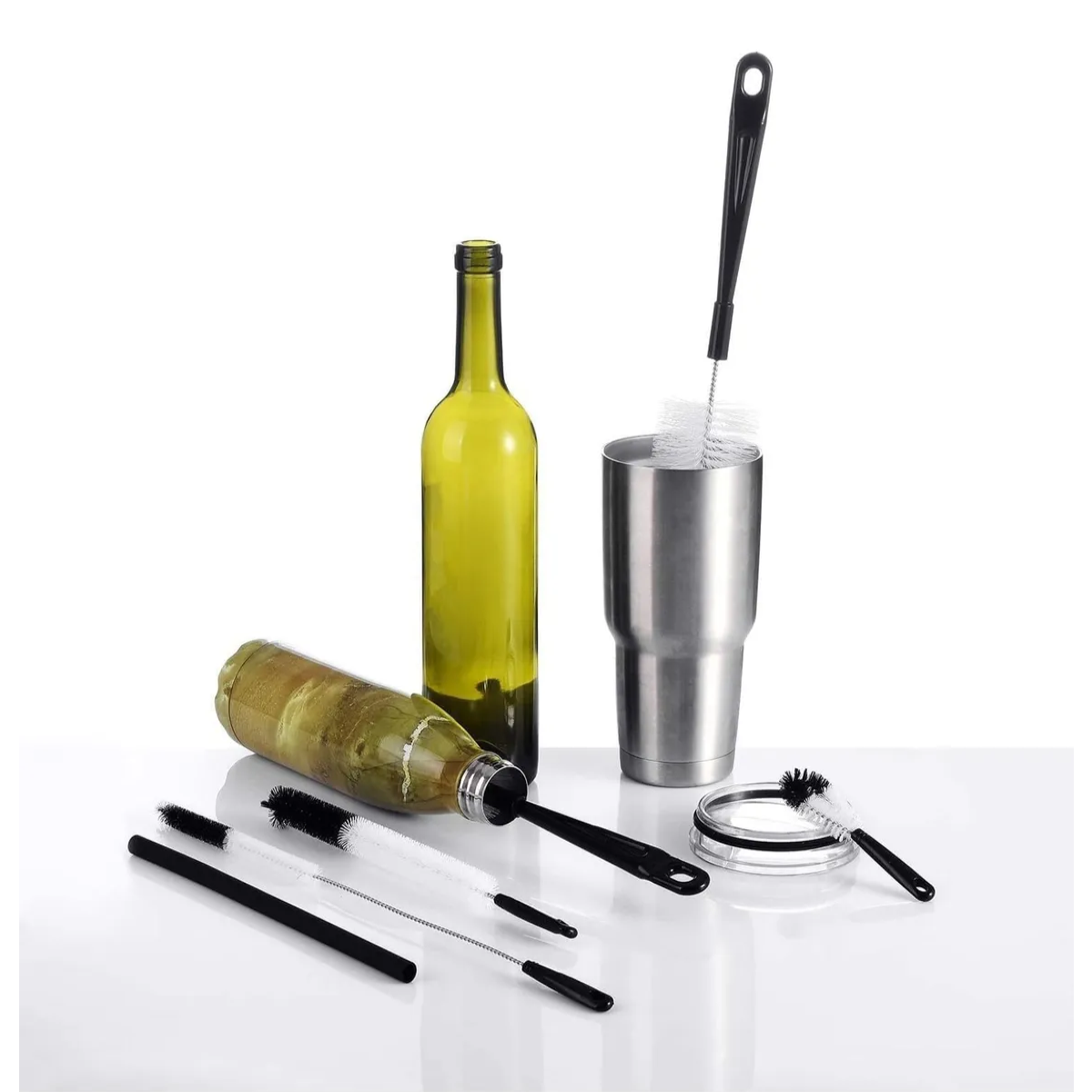 Foto 5 | Set De 5 Cepillos De Limpieza Botellas Termos Botes Lab.g Negro