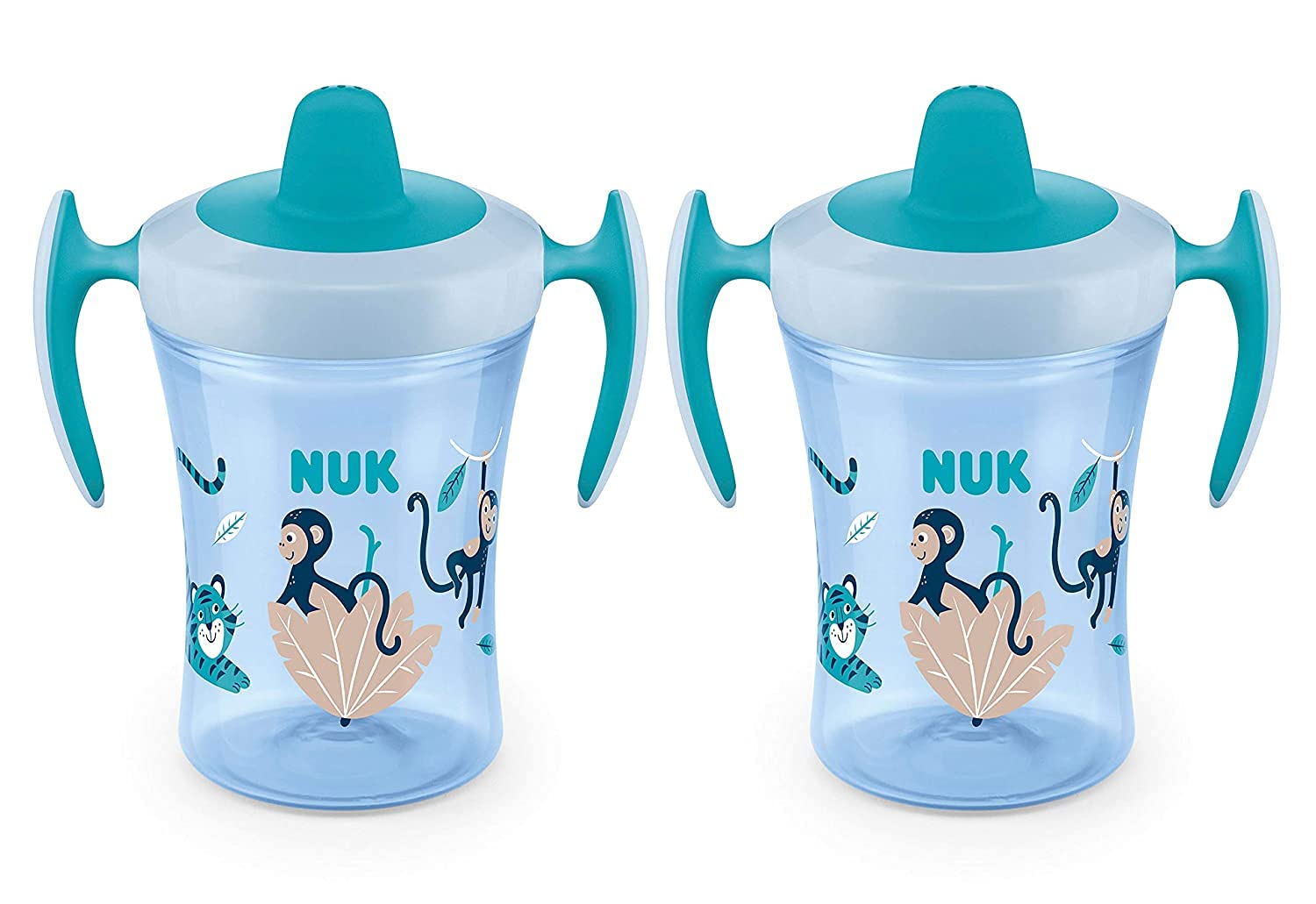 Cup Nuk Evolution Soft Spout Learner Blue Monkey  Paquete De 2 - Venta Internacional.
