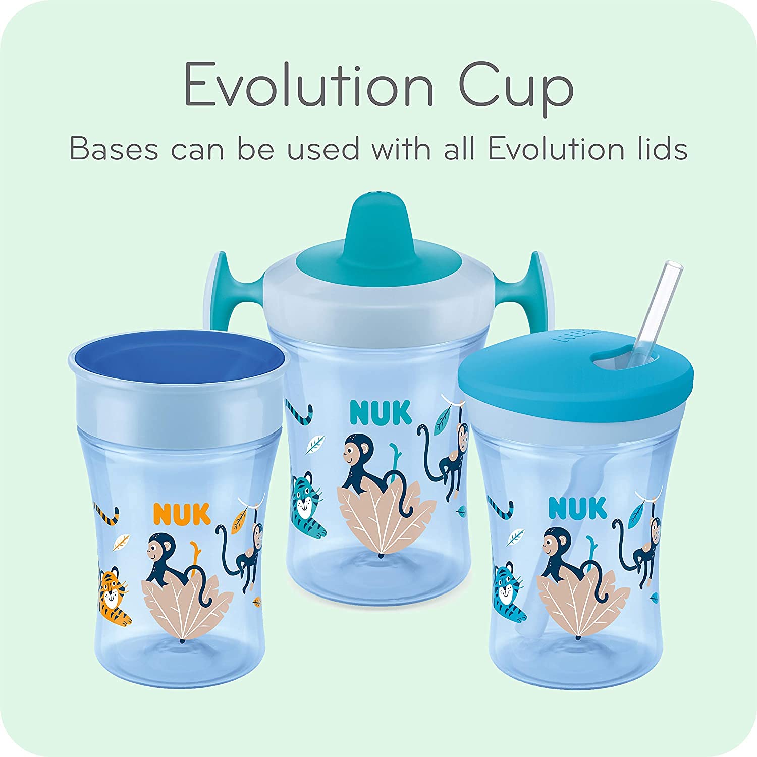Foto 4 pulgar | Cup Nuk Evolution Soft Spout Learner Blue Monkey  Paquete De 2 - Venta Internacional.