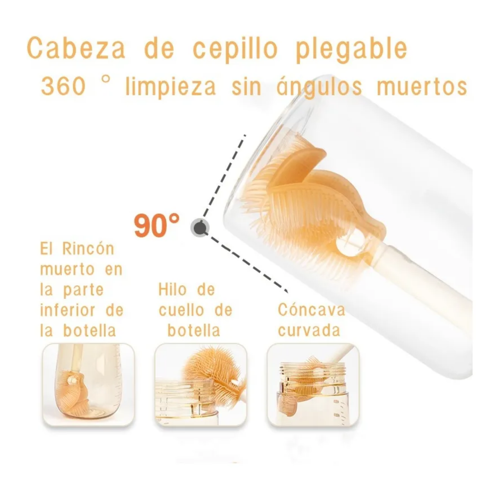 Foto 5 pulgar | Cepillo Para Biberones Limpieza Escurridor Belug Café Beige