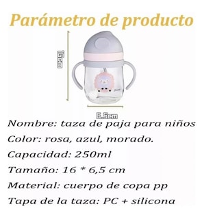 Foto 5 | Vaso Para Bebés Con Aza Antiderrame Con Sorbete Color Rosa De 250ml