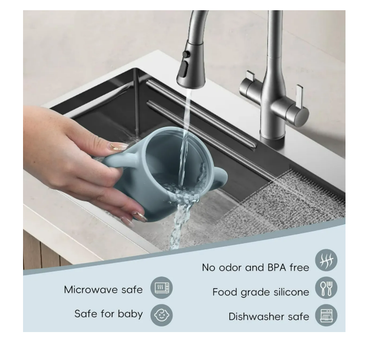 Foto 4 pulgar | 2pcvaso Silicón Suave Niños Con Popote Aprendizaje Libre Bpa