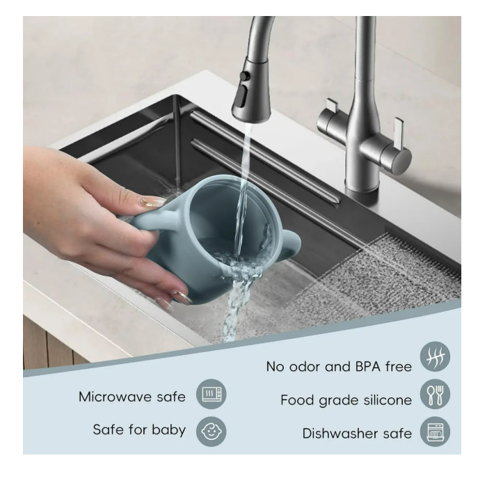 Foto 4 pulgar | 2pcvaso Silicón Suave Niños Con Popote Aprendizaje Libre Bpa