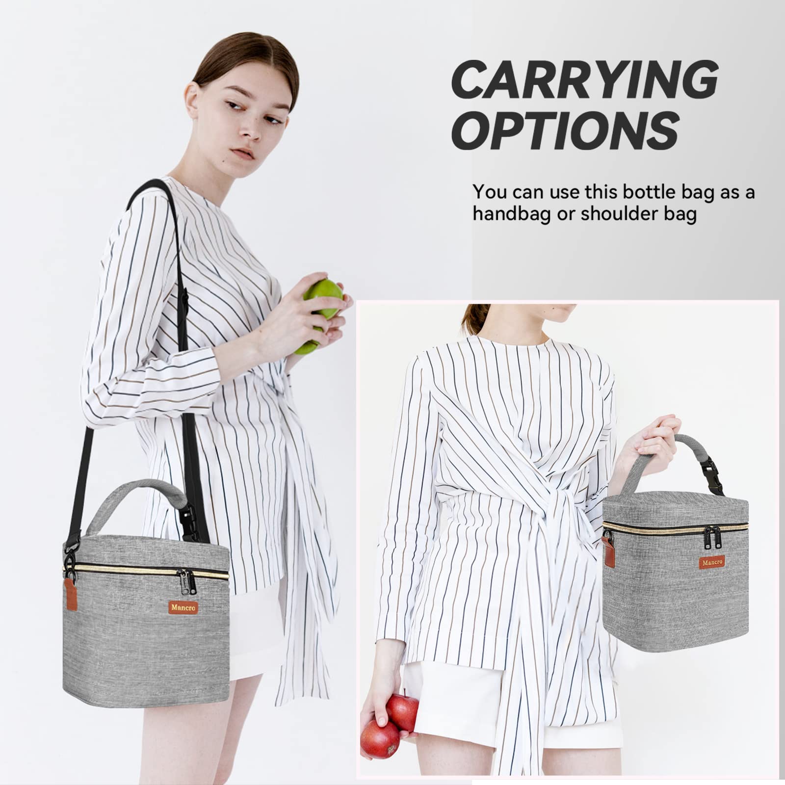 Foto 5 | Bolsa Para Biberones Mancro  Aislante  6 Biberones  270 Ml  Color Gris - Venta Internacional.