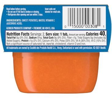 Foto 3 | Baby Food Gerber Natural 1st Foods En Tarrinas De Batata - Venta Internacional.