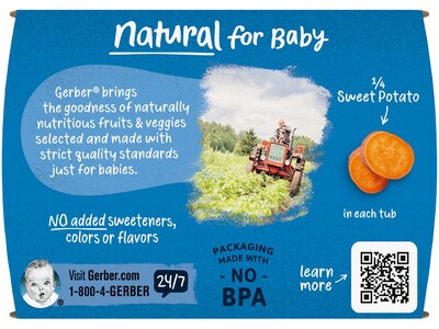 Foto 4 | Baby Food Gerber Natural 1st Foods En Tarrinas De Batata - Venta Internacional.