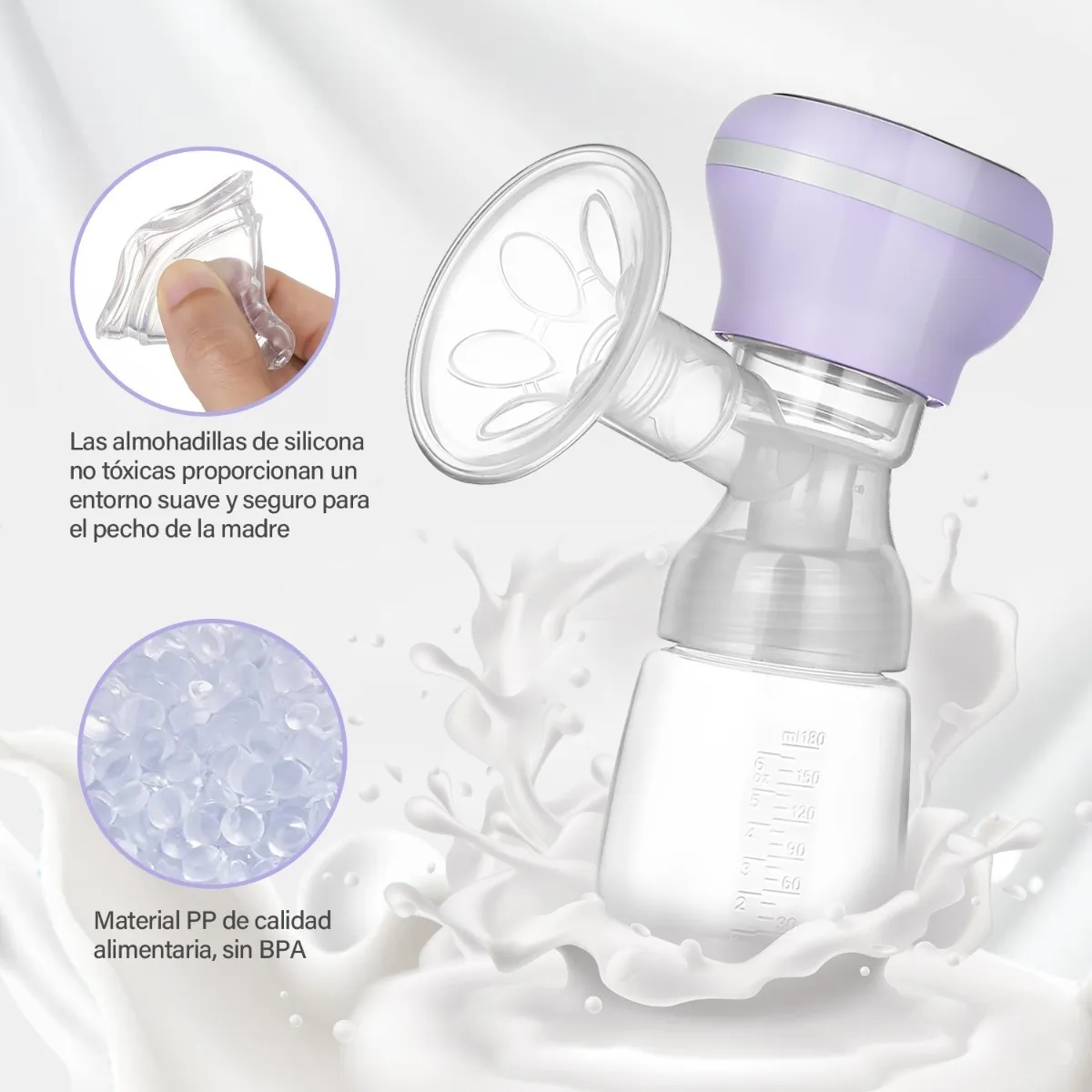 Foto 2 | Extractor de Leche Inalámbrico Portátil Tira Leche Eléctrico color Morado
