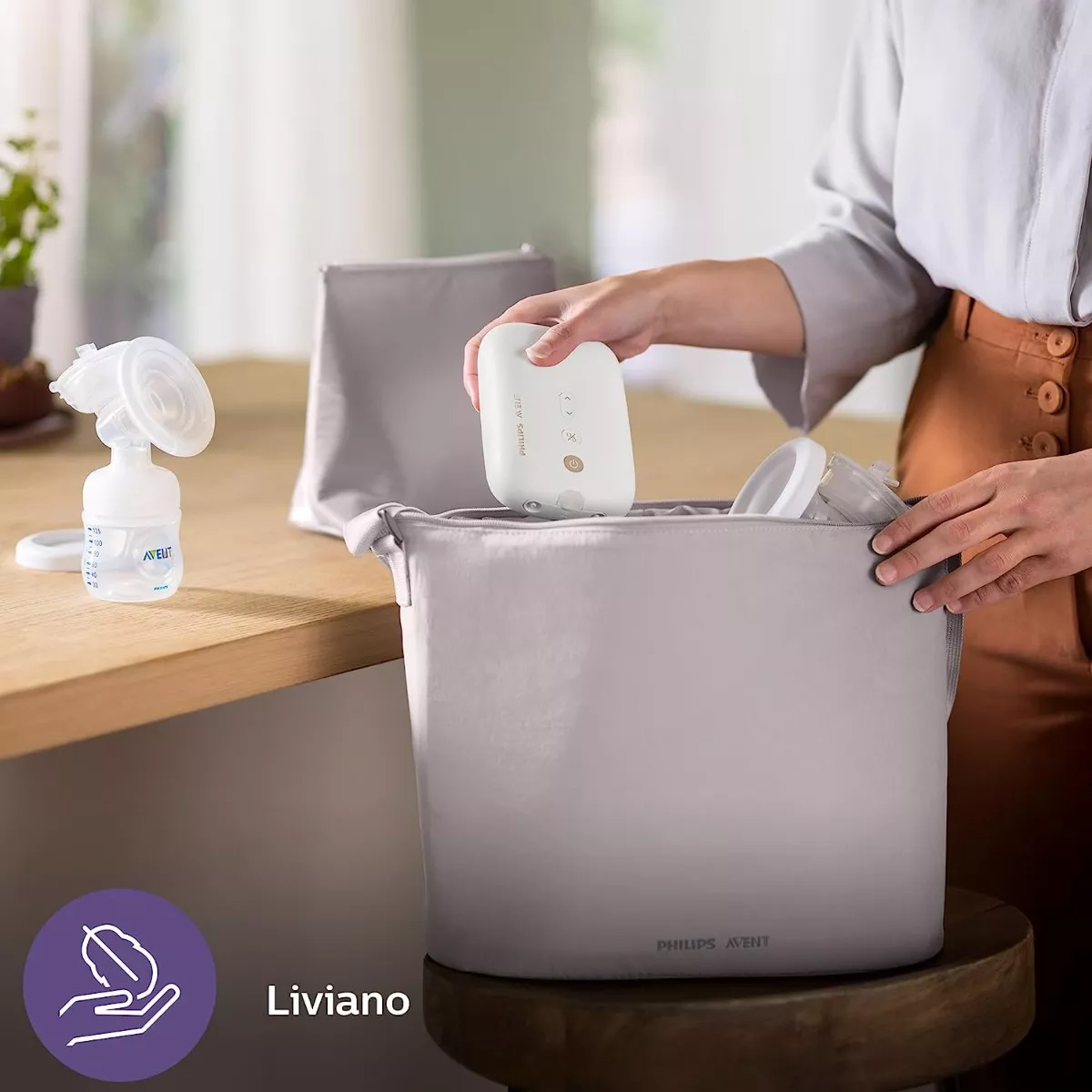 Foto 8 pulgar | Extractor De Leche Eléctrico Doble Avent Con Biberones 12 Pz