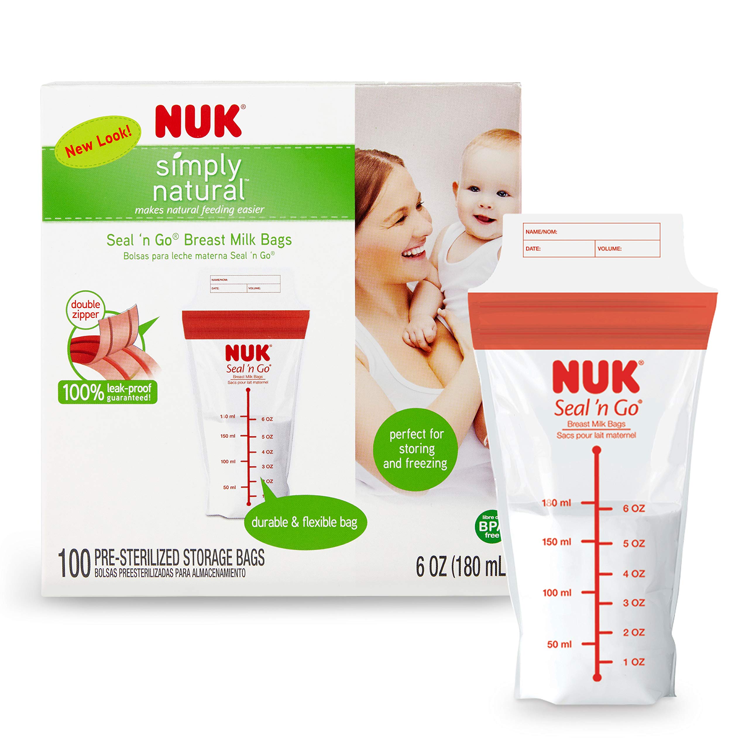 Foto 7 | Venta Internacional - Bolsas para Leche Materna Nuk Simply Natural Seal N' Go 100 Piezas