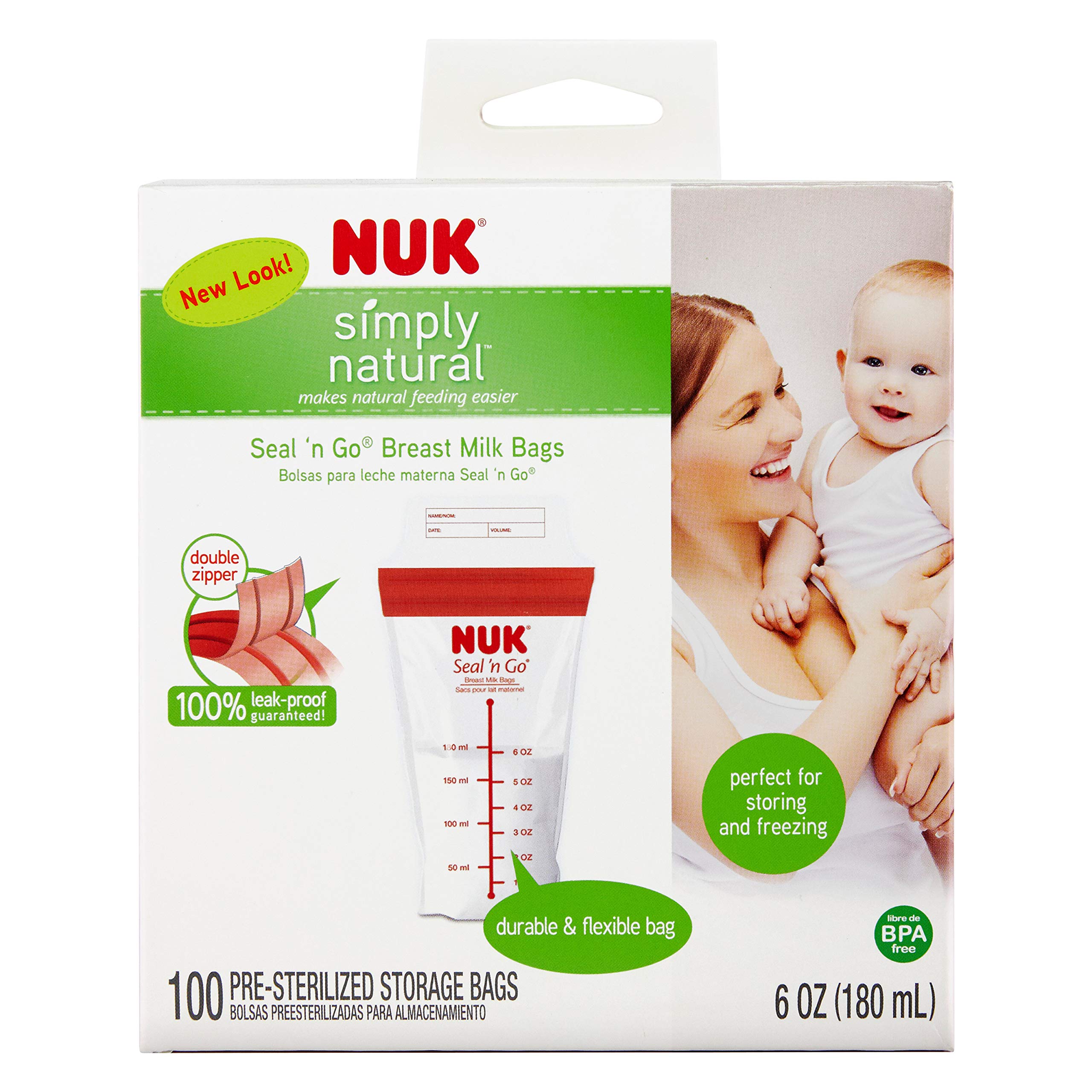 Foto 9 pulgar | Venta Internacional - Bolsas para Leche Materna Nuk Simply Natural Seal N' Go 100 Piezas