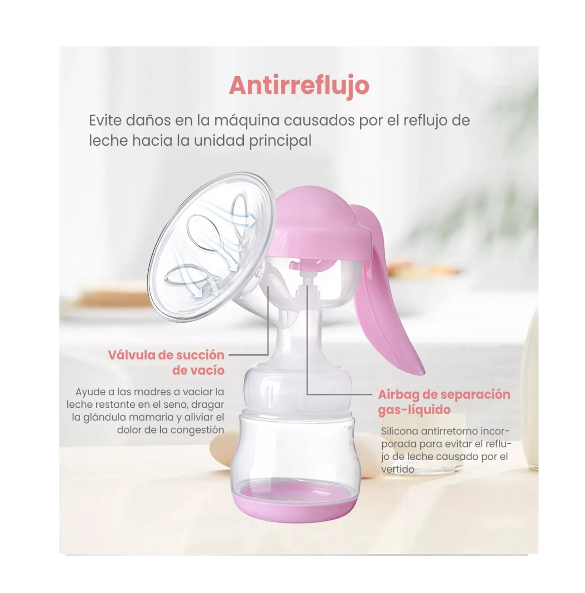 Foto 3 | Extractor De Leche Materna Saca Leche Con 10 Bolsas Transparente/rosa