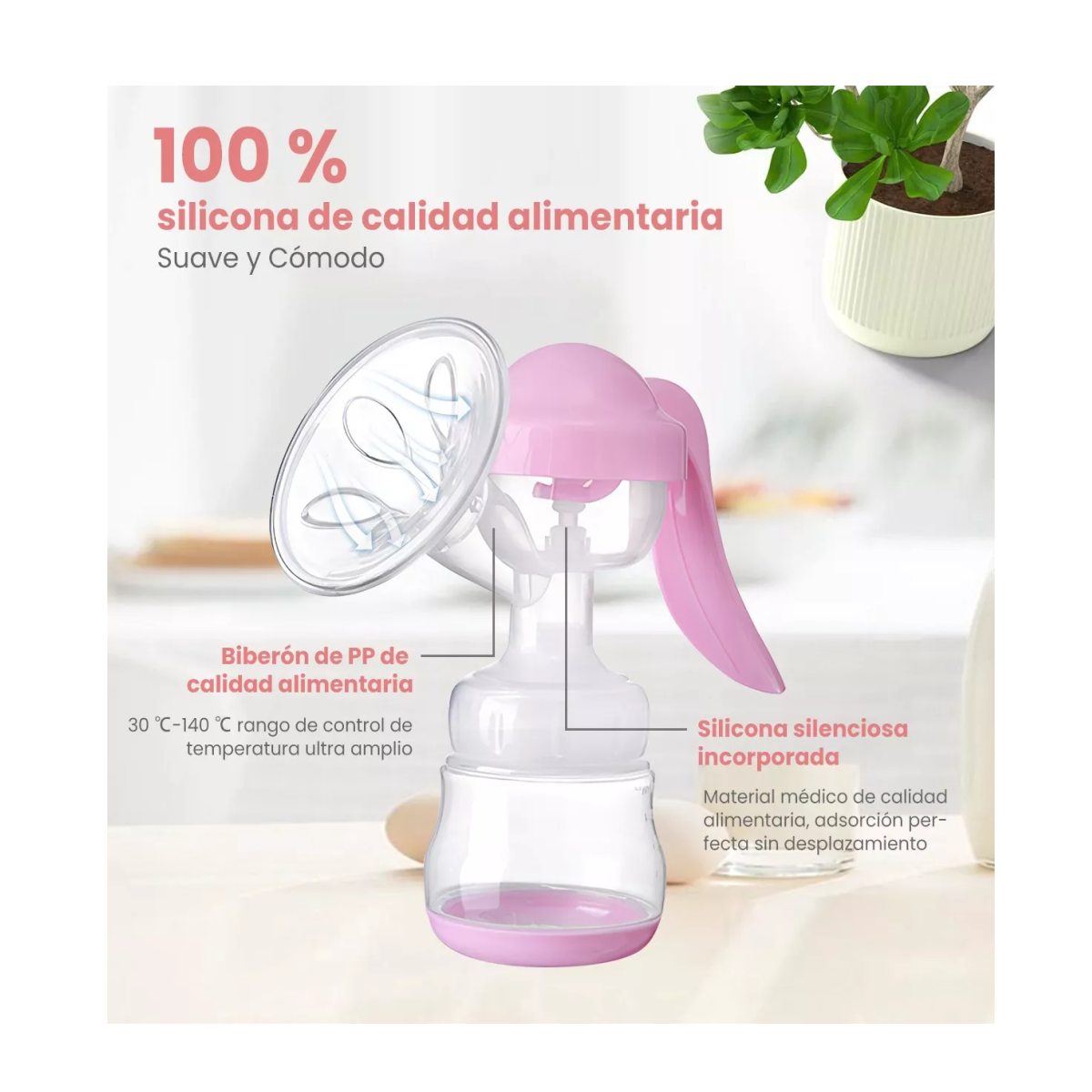 Foto 4 | Extractor De Leche Materna Saca Leche Con 10 Bolsas Transparente/rosa