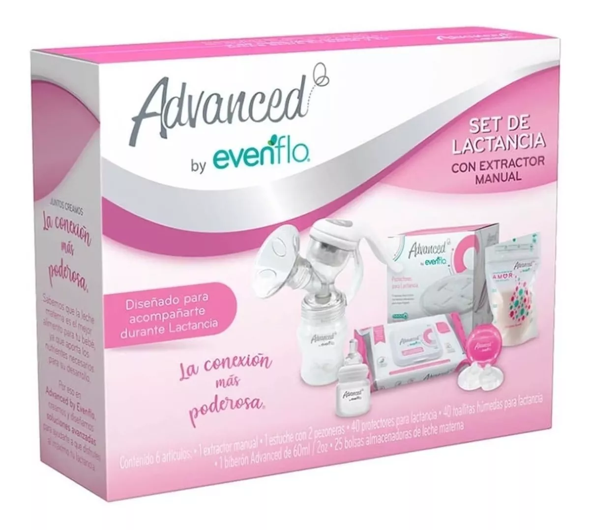 Foto 3 | Set de Lactancia Materna Evenflo con Extractor Manual 6 Piezas