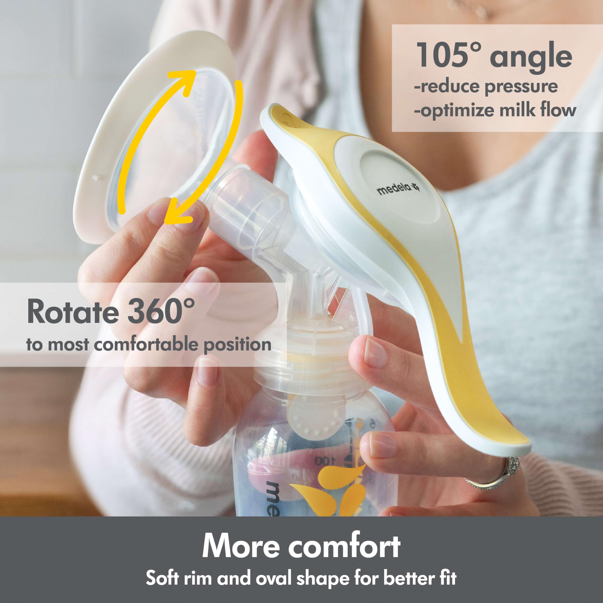 Foto 6 pulgar | Extractor De Leche Medela Harmony Manual Con Flex Shields, Botella De 150 Ml - Venta Internacional.