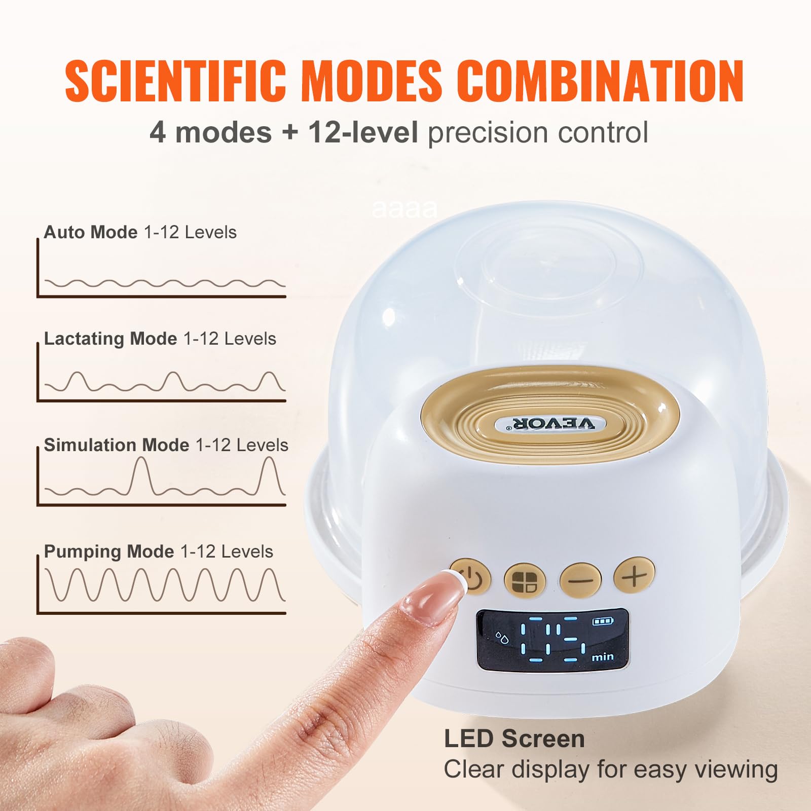 Foto 5 pulgar | Extractor De Leche Vevor, Portátil, Eléctrico, Succión De 300 Ml, 12 Niveles - Venta Internacional.
