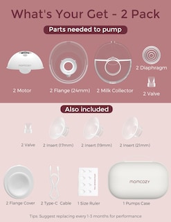Foto 7 | Extractor De Leche Momcozy M5, Portátil, Para Boca De Bebé, Paquete De 2, Gris - Venta Internacional.