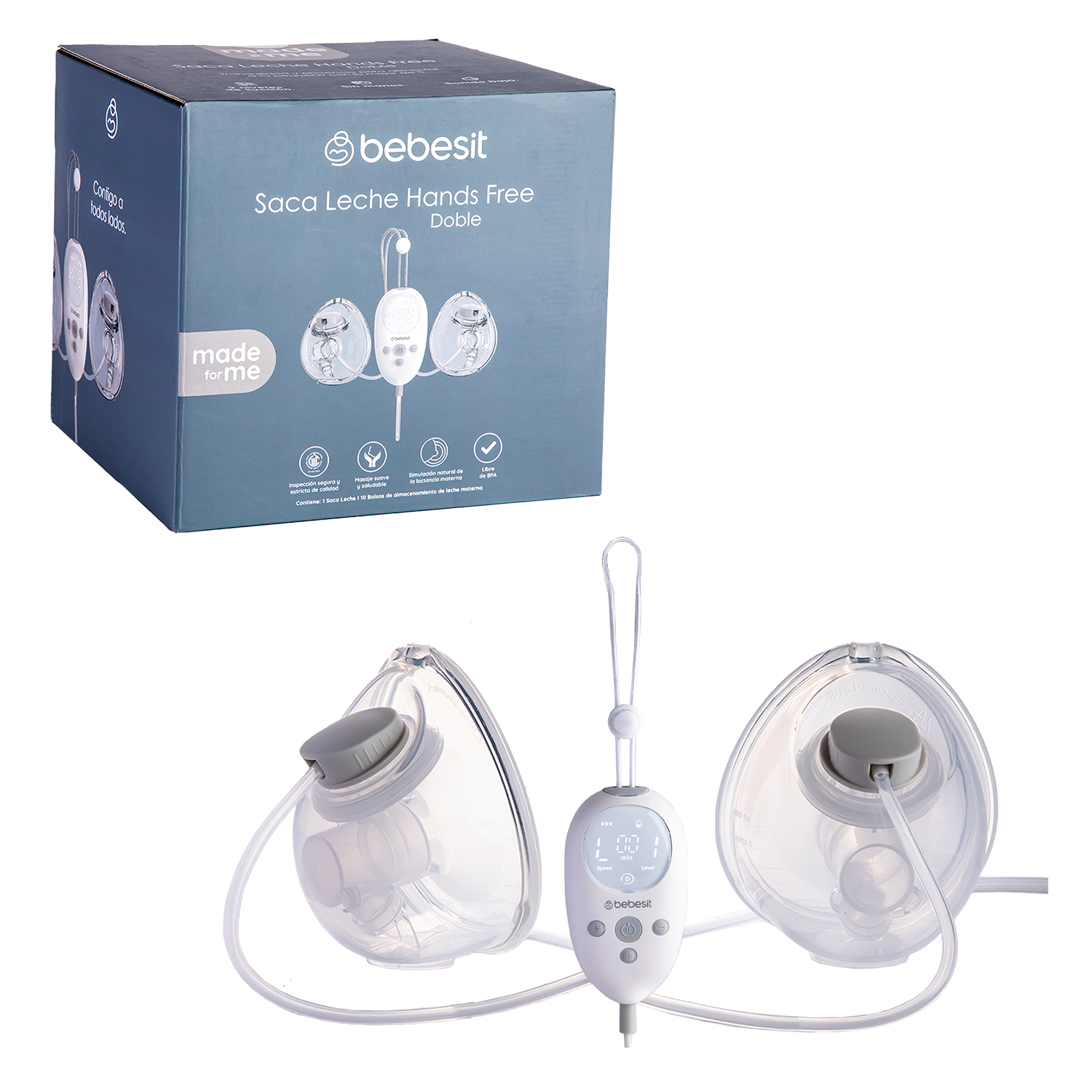 Foto 1 | Bebesit Extractor Leche Hands-free Doble + 10 Bolsas 200 Ml
