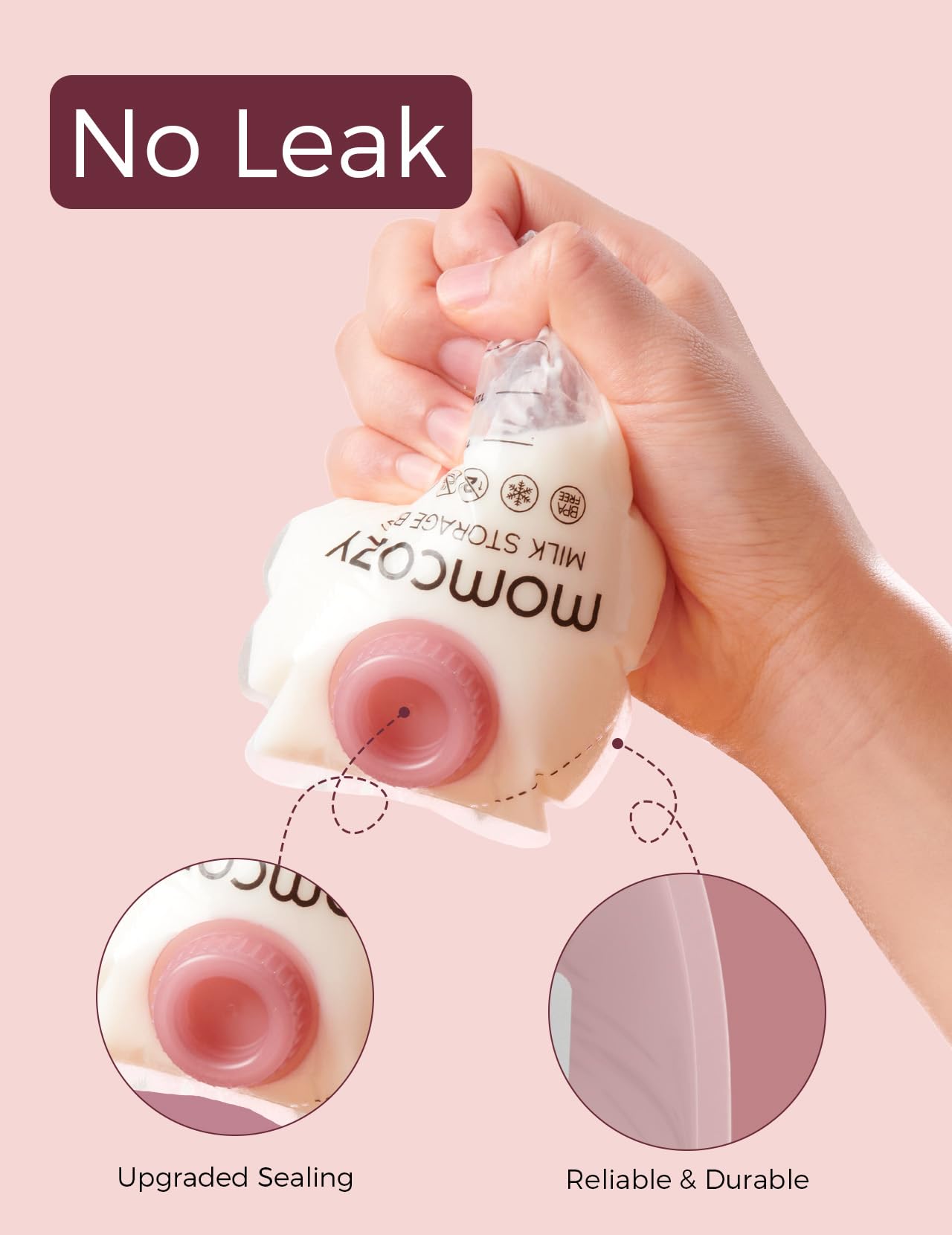 Foto 5 pulgar | Bolsas de Almacenamiento de Leche Materna Momcozy Atornillables 48 Unidades 150 ml sin BPA - Venta Internacional