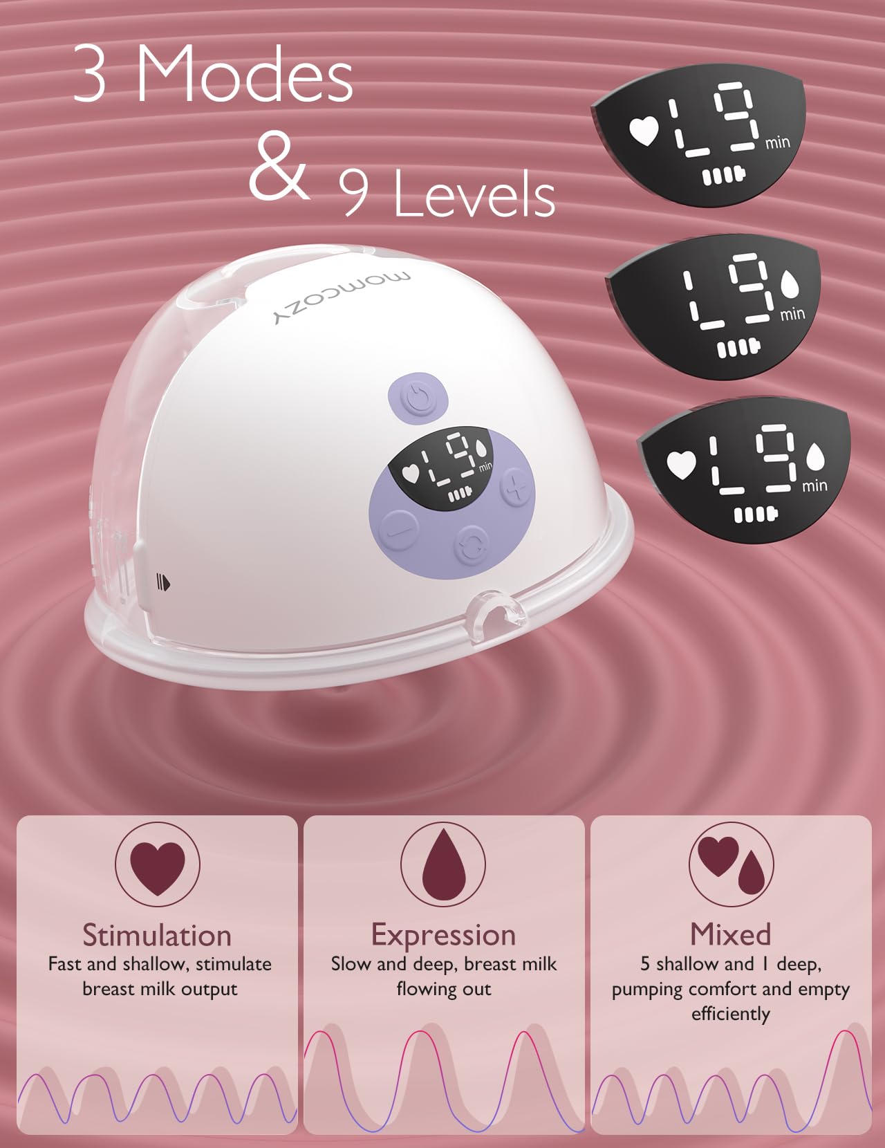 Foto 7 pulgar | Extractor de Leche Momcozy M5 3 Modos y 9 Niveles - Venta Internacional
