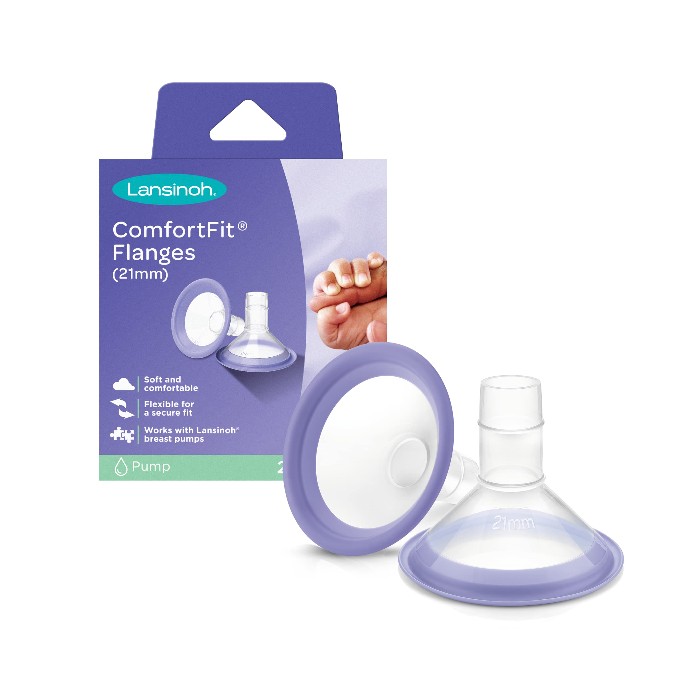 Foto 2 pulgar | Bridas Para Extractor De Leche Lansinoh Comfortfit, Tamaño 21 Mm, 2 Unidades - Venta Internacional.