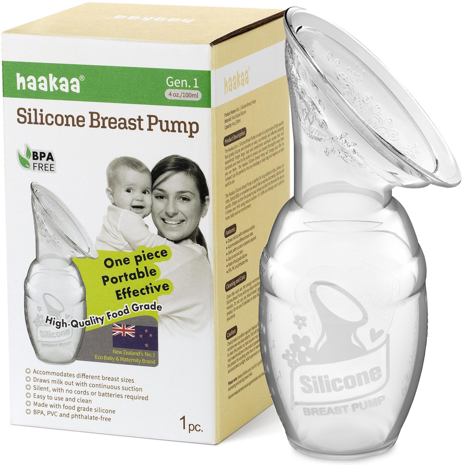Foto 2 pulgar | Extractor De Leche Manual Fabricado Con Silicona Transparente De 100 Ml Para Amamantar - Venta Internacional.
