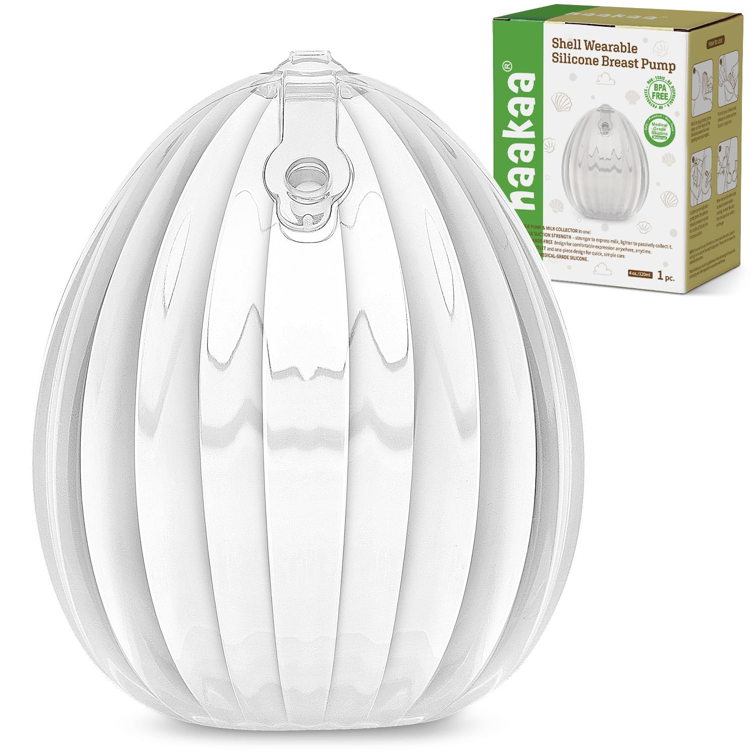 Foto 1 | Extractor De Leche Portátil Haakaa Shell 2.0 120 Ml Para Amamantar - Venta Internacional.