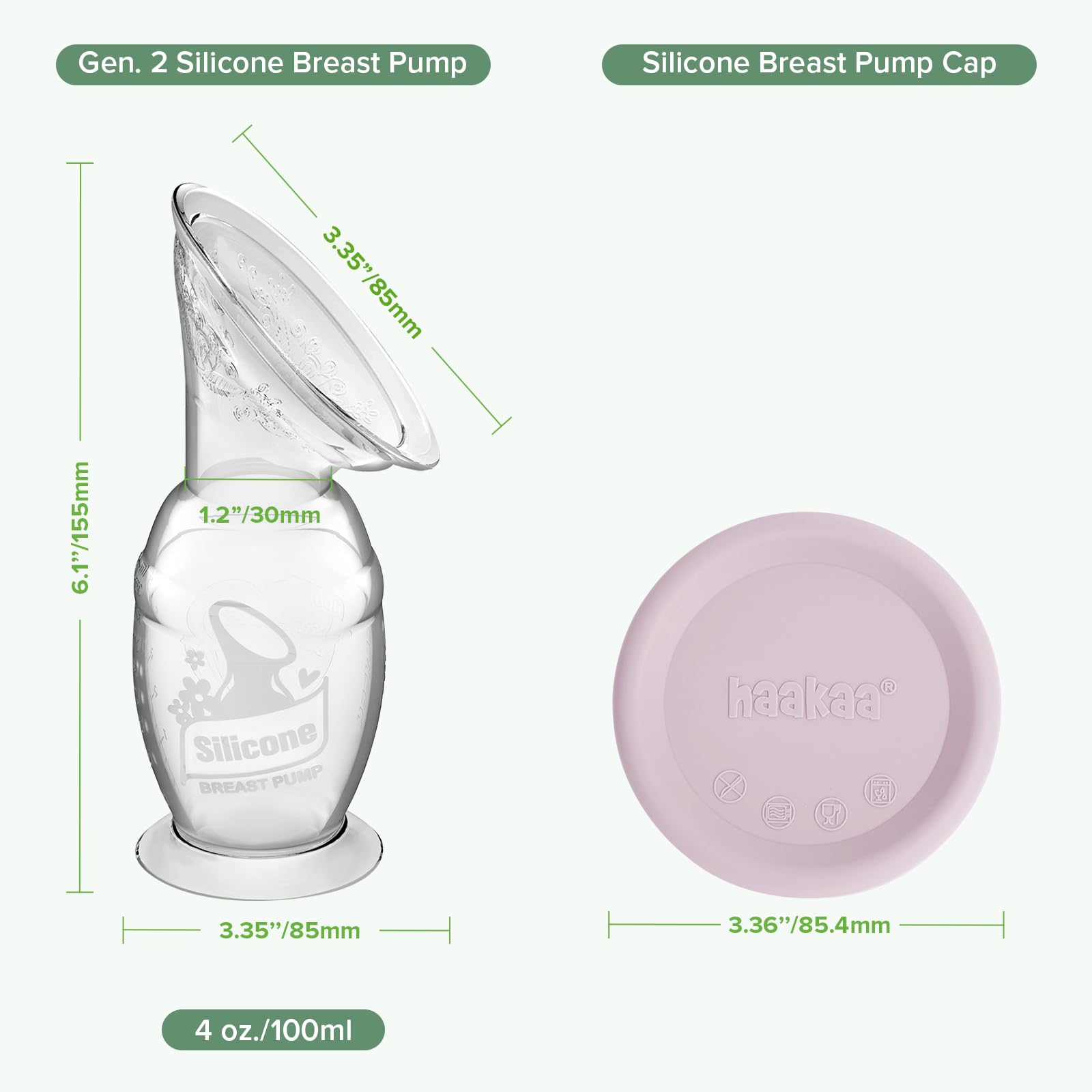Foto 8 pulgar | Extractor De Leche Haakaa Manual Con Base De 100 Ml Y Tapa Lavender Gen.2 - Venta Internacional.