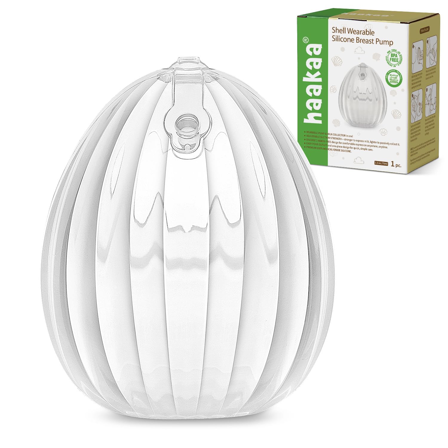 Foto 2 pulgar | Extractor De Leche Manual Portátil Haakaa Shell De 75 Ml Para Madres Lactantes - Venta Internacional.