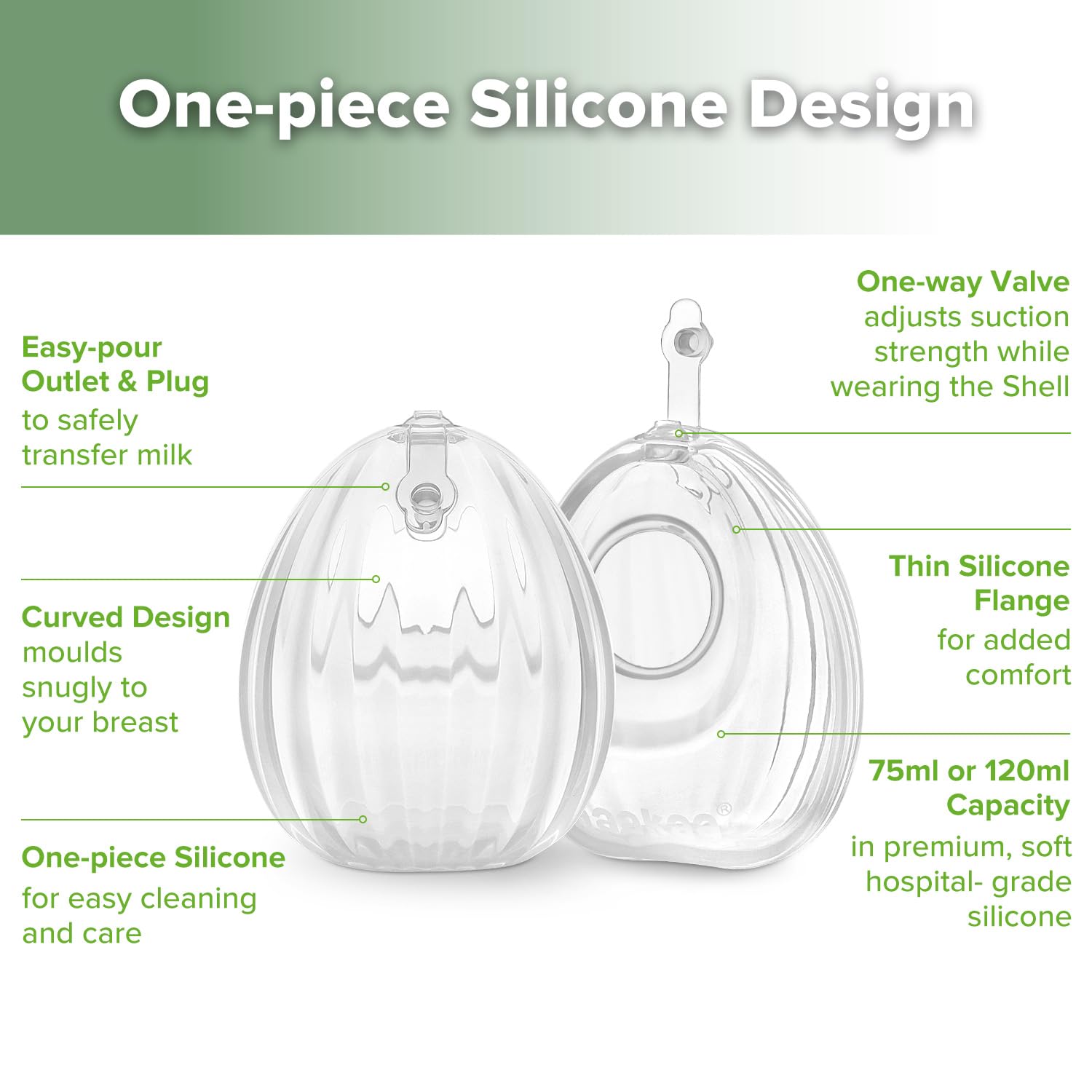 Foto 5 pulgar | Extractor De Leche Manual Portátil Haakaa Shell De 75 Ml Para Madres Lactantes - Venta Internacional.