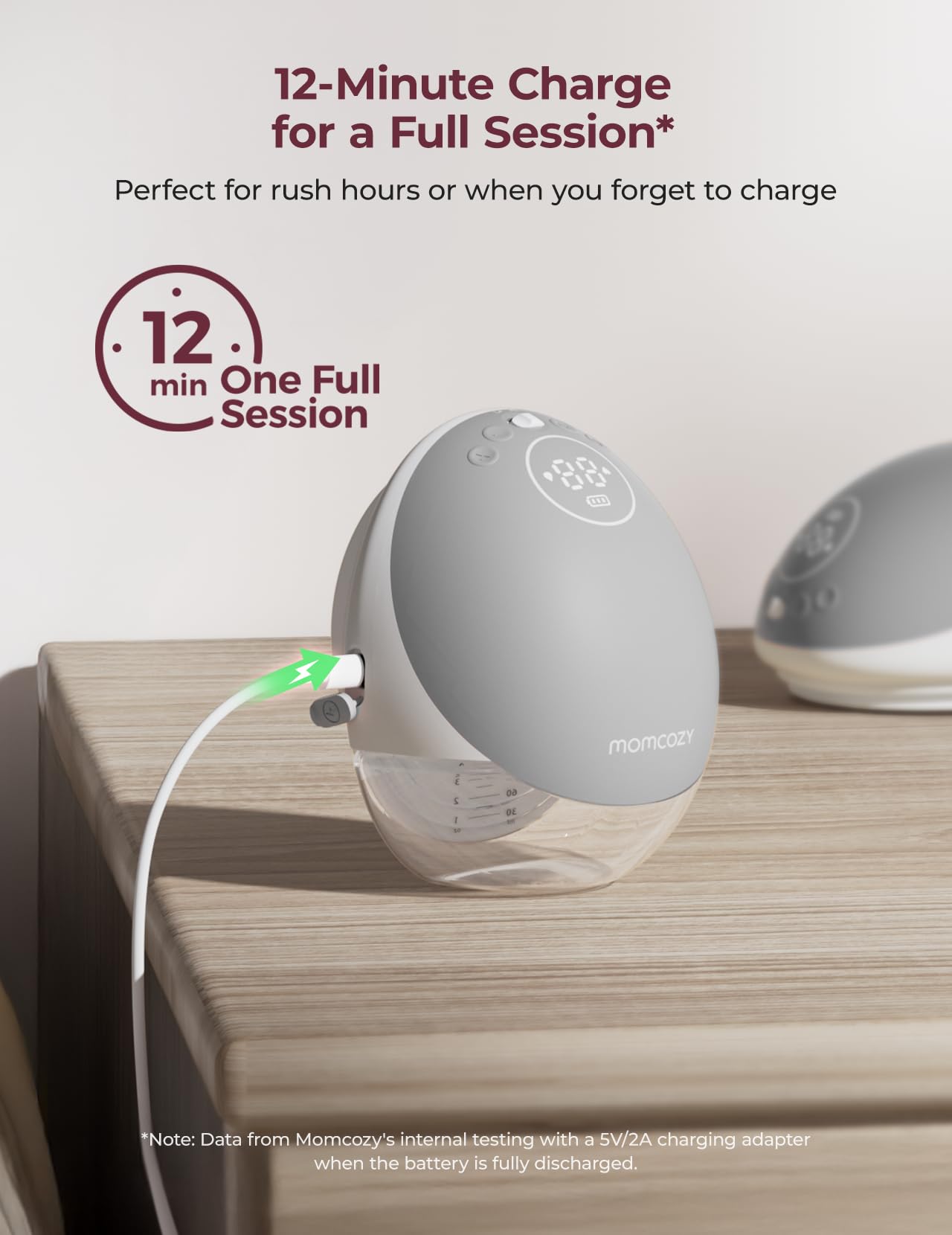 Foto 4 | Extractor De Leche Momcozy Mobile Flow M9, Manos Libres, Portátil, Gris - Venta Internacional.