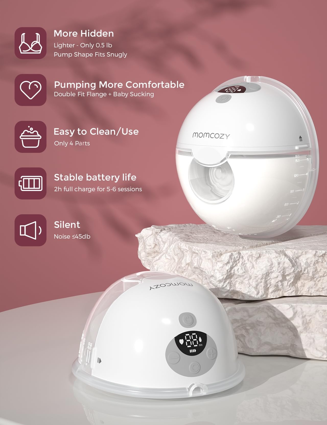 Foto 4 pulgar | Extractor De Leche Portátil Momcozy M5, 3 Modos Y 9 Niveles De Succión - Venta Internacional.
