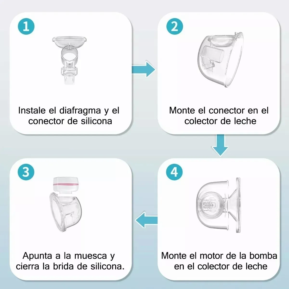 Foto 5 | Extractor De Leche Eléctrico Portátil Manos Libres Led  Lab.g Azul