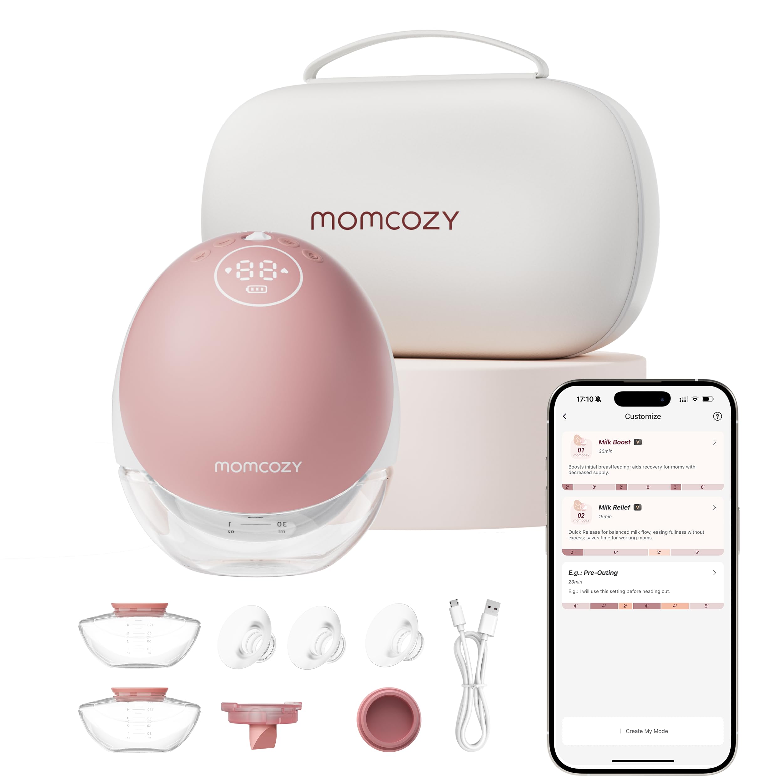 Extractor De Leche Momcozy Mobile Flow M9 Mejorado Con Manos Libres - Venta Internacional.