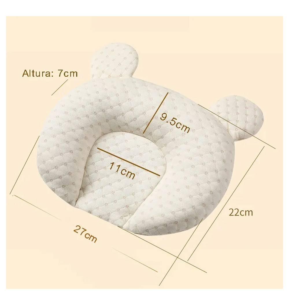 Foto 3 pulgar | Almohada de Alimentación y Descanso Para Bebé Generica color Blanco de Látex Natural Prevenir Cabeza Plana