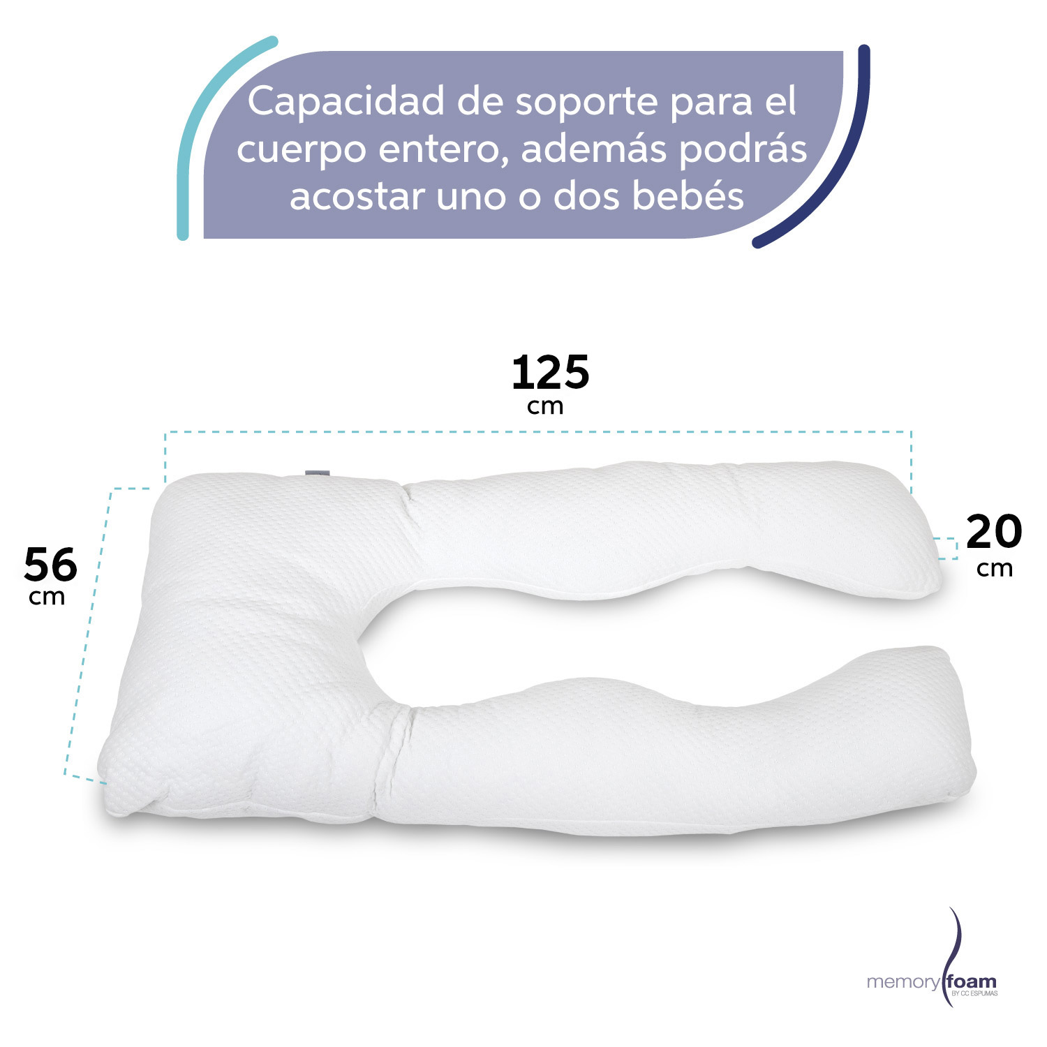 Foto 6 pulgar | Almohada De Embarazo De Memory Foam Almohada Para Embarazadas De Microgel Duerme Todo El Embarazo Y Posparto Individual