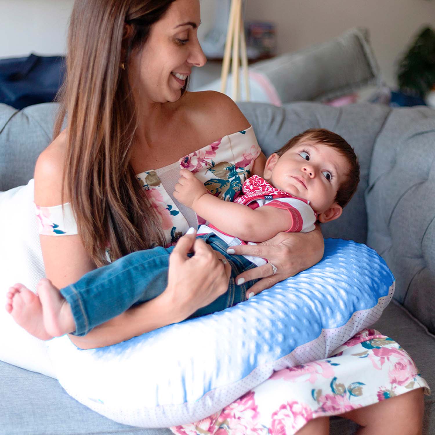 Foto 4 pulgar | Almohada de Lactancia Babies And Kiddies Azul