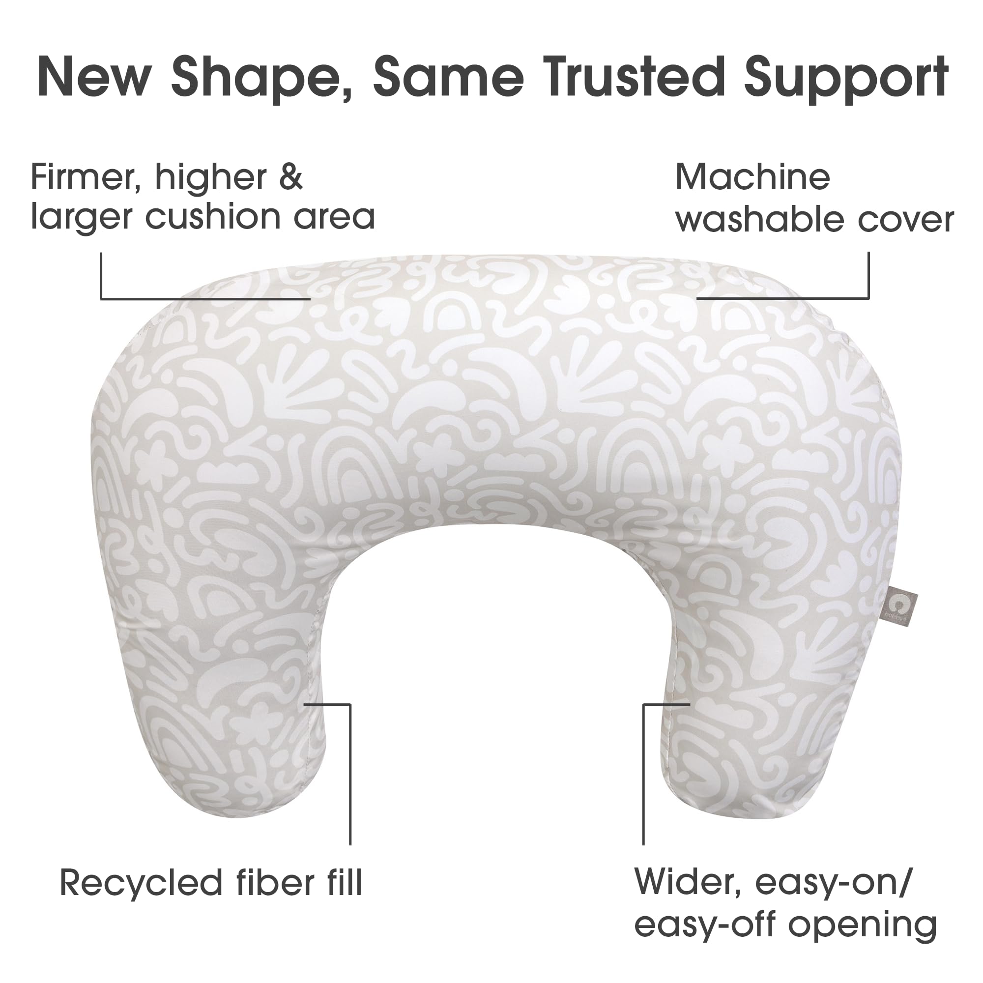 Foto 5 pulgar | Almohada De Lactancia Boppy Cream Retro Squiggles Firmer Fill - Venta Internacional.