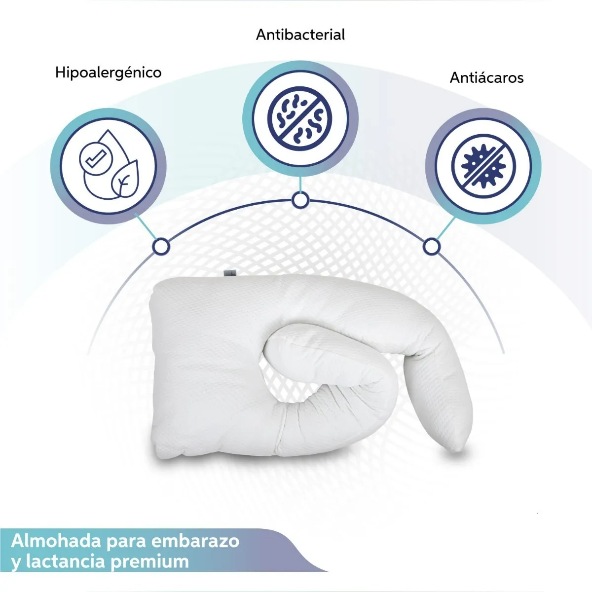 Foto 2 | Almohada Para Embarazo Y Lactancia Tela Extra Suave Lab.g Blanco