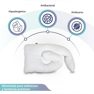 Foto 2 | Almohada Para Embarazo Y Lactancia Tela Extra Suave Lab.g Blanco