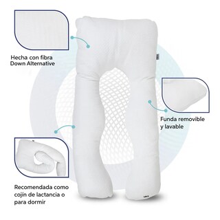 Foto 4 | Almohada Para Embarazo Y Lactancia Tela Extra Suave Lab.g Blanco