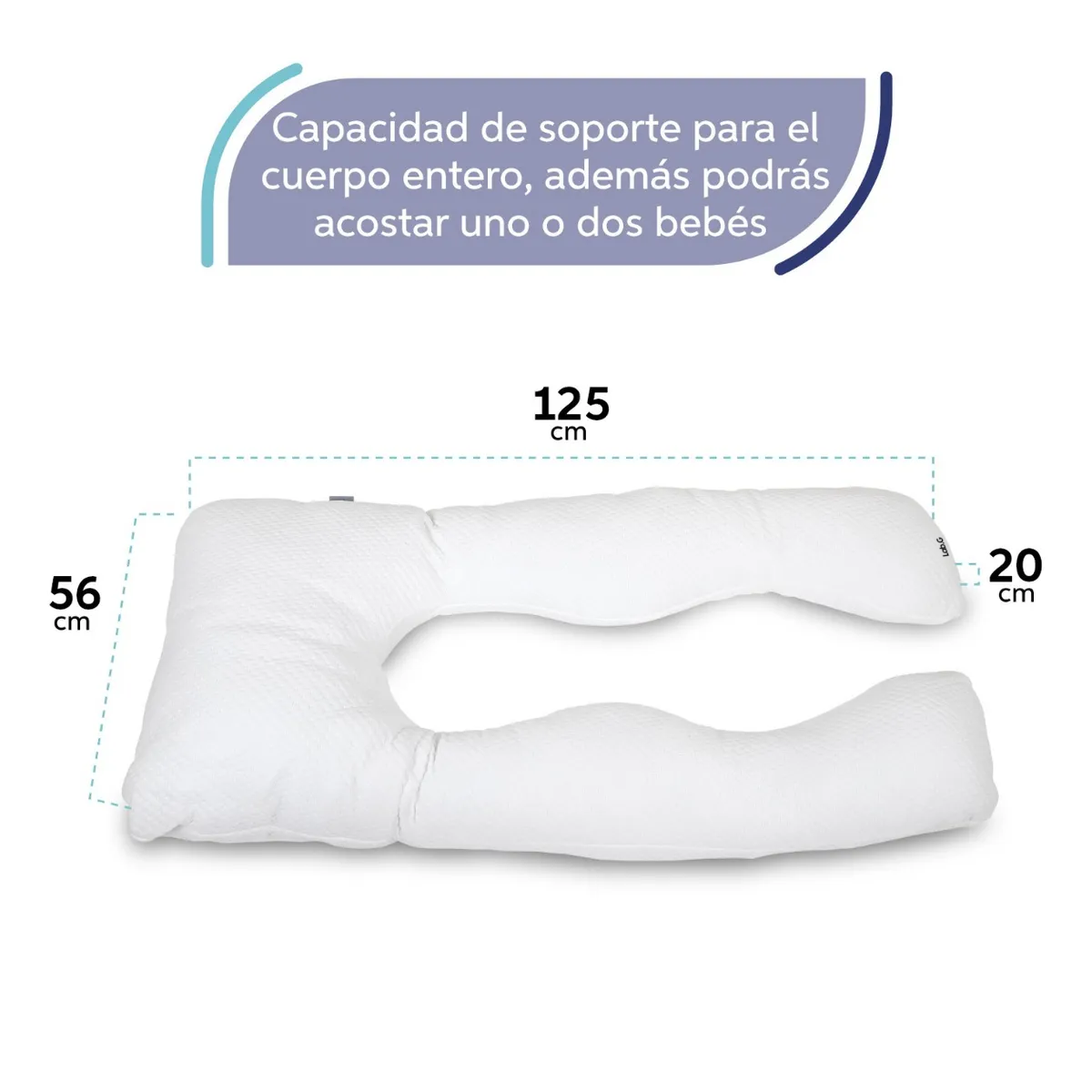 Foto 6 pulgar | Almohada Para Embarazo Y Lactancia Tela Extra Suave Lab.g Blanco