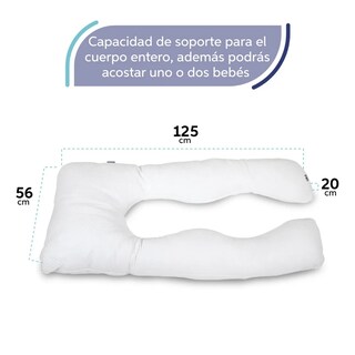 Foto 5 | Almohada Para Embarazo Y Lactancia Tela Extra Suave Lab.g Blanco
