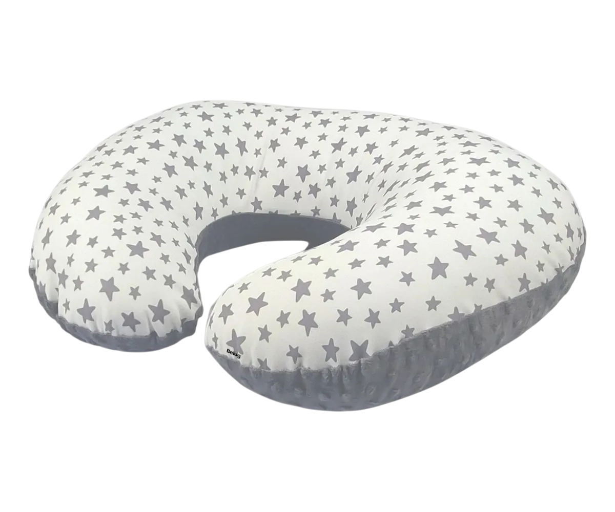 Foto 2 pulgar | Almohada Embarazo Belug Y Lactancia Bebe Cojín Maternidad Amamanta Gris Stars