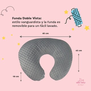 Foto 2 | Almohada Embarazo Belug Y Lactancia Bebe Cojín Maternidad Amamanta Gris Stars