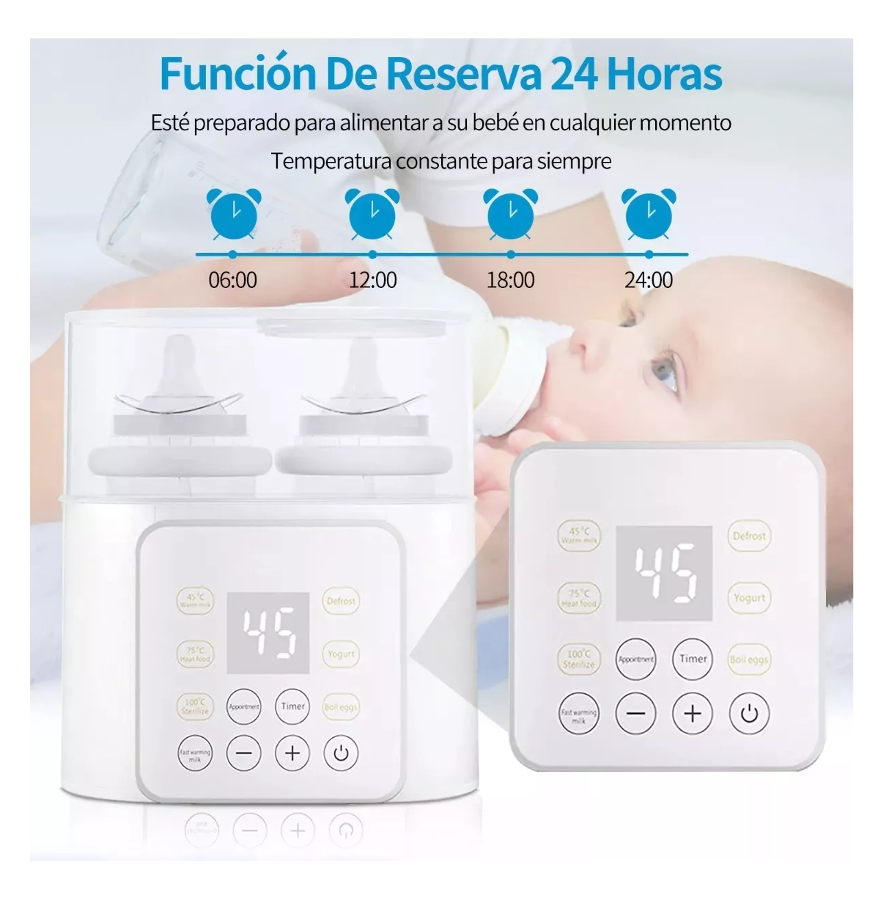Foto 4 pulgar | Calentador de Biberones Belug doble Esterilizador para Bebé 9 En 1 Blanco