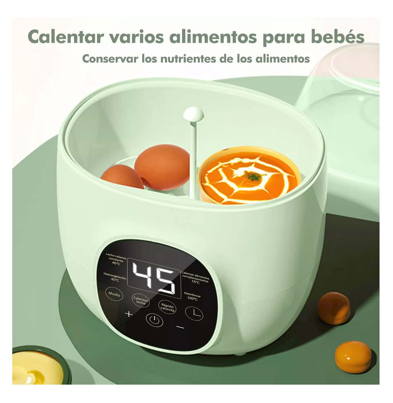 Foto 4 pulgar | Calentador Esterilizador Biberones Belug  Control Táctil Para Bebé Verde Claro